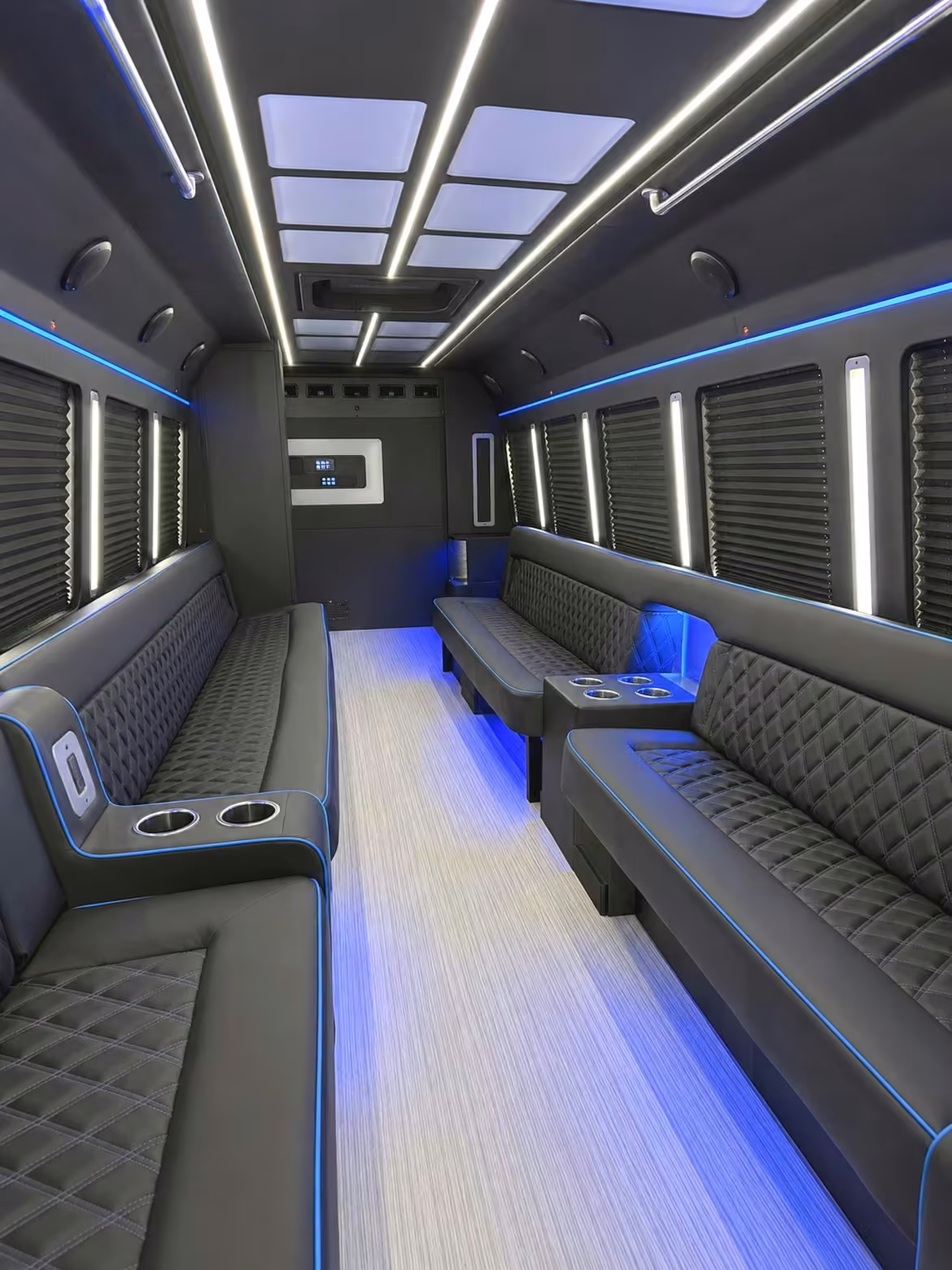 15 passenger party bus inside