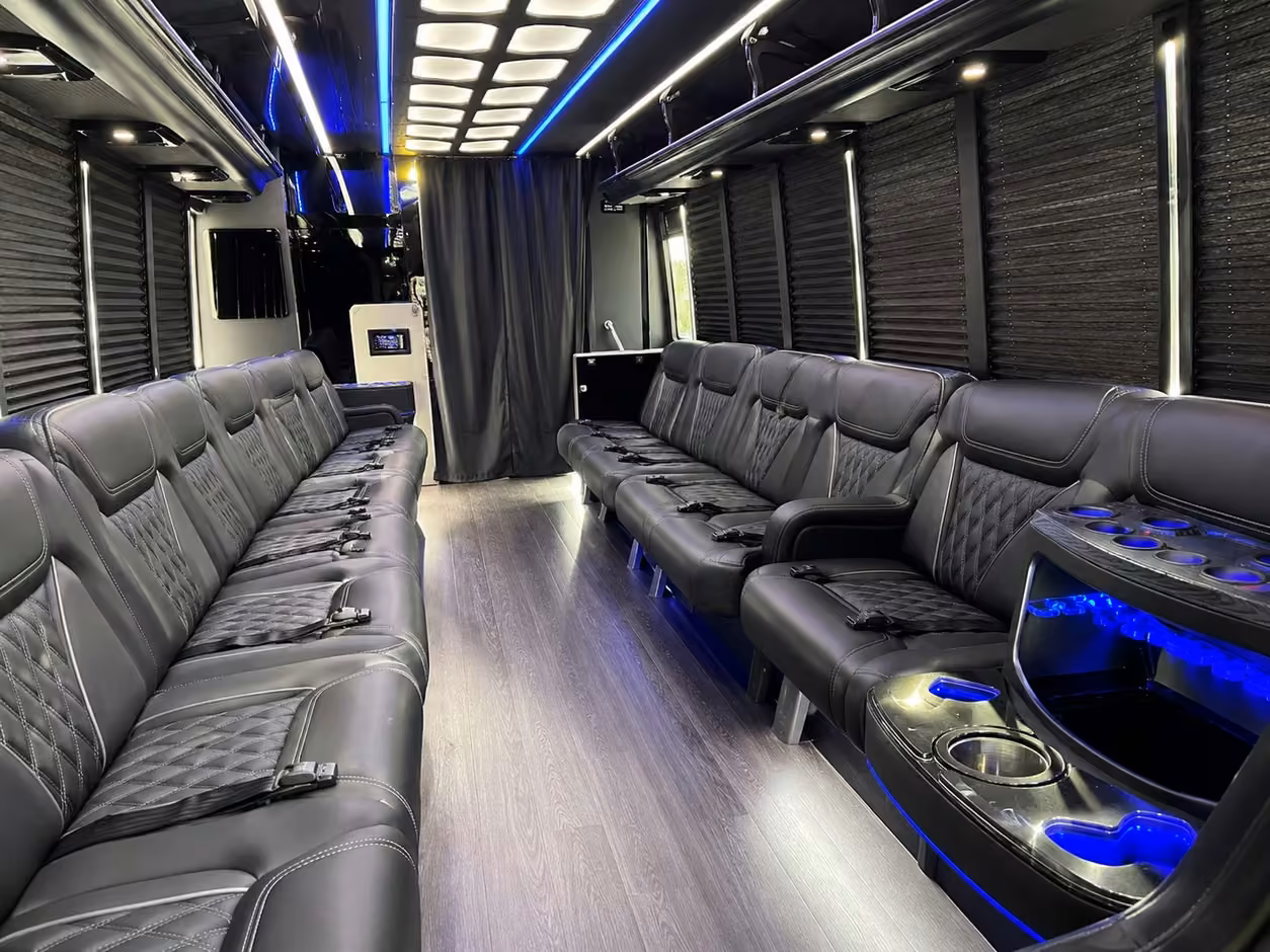 25 passenger party bus interior